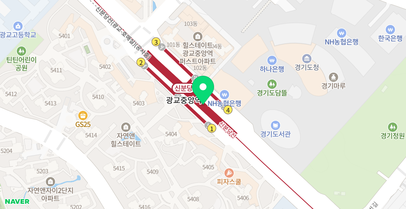 광교중앙역 위치 지도