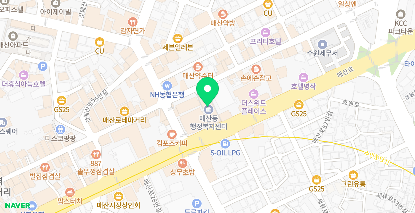 매산동 행정복지센터 위치 지도