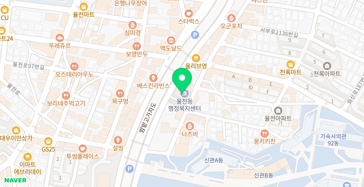 율천동 행정복지센터 위치 지도