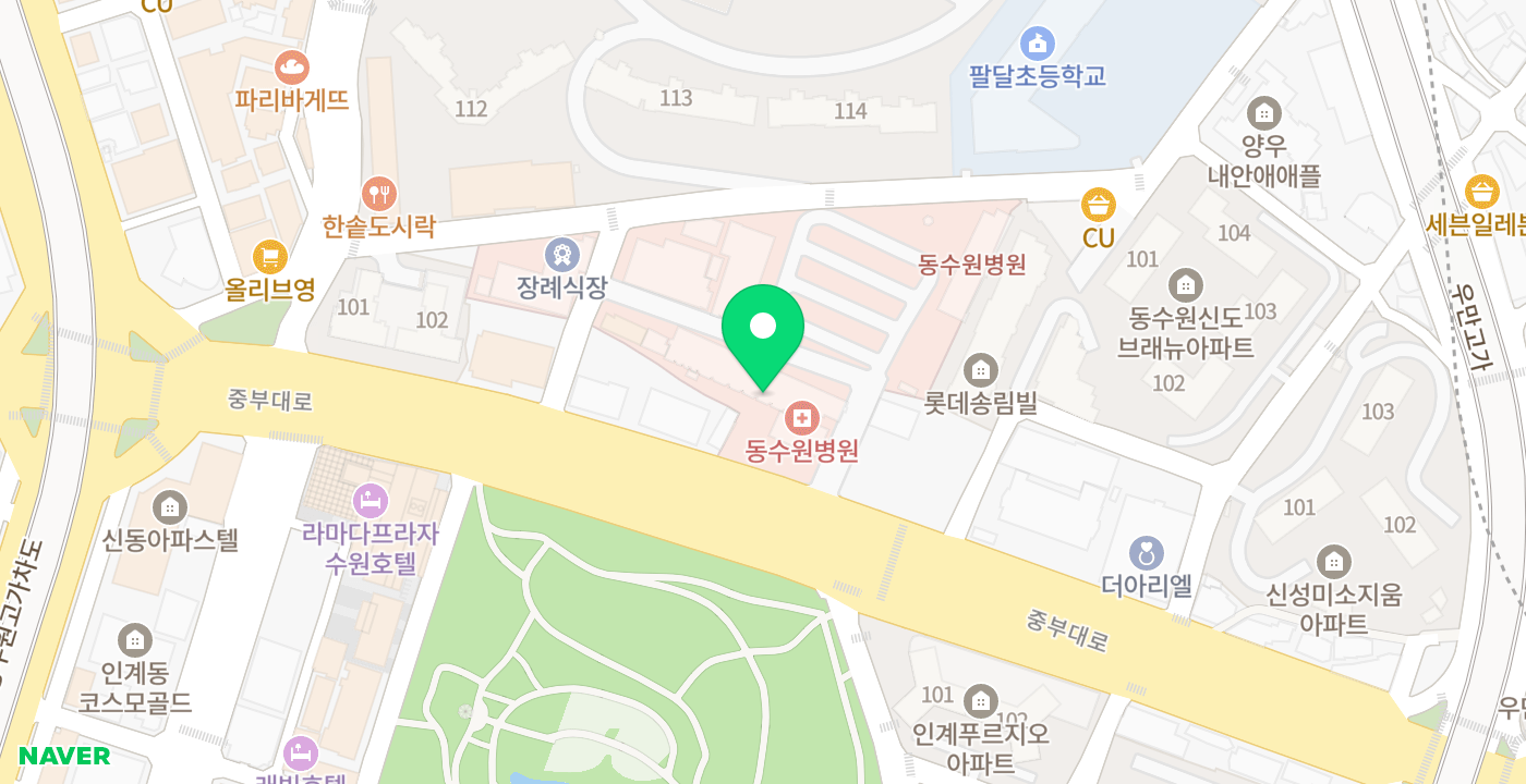 동수원병원 위치 지도