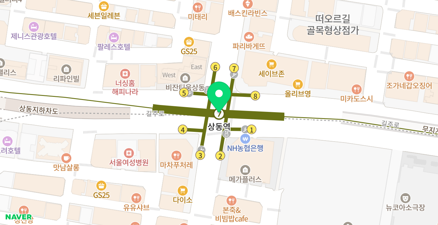 상동역 위치 지도
