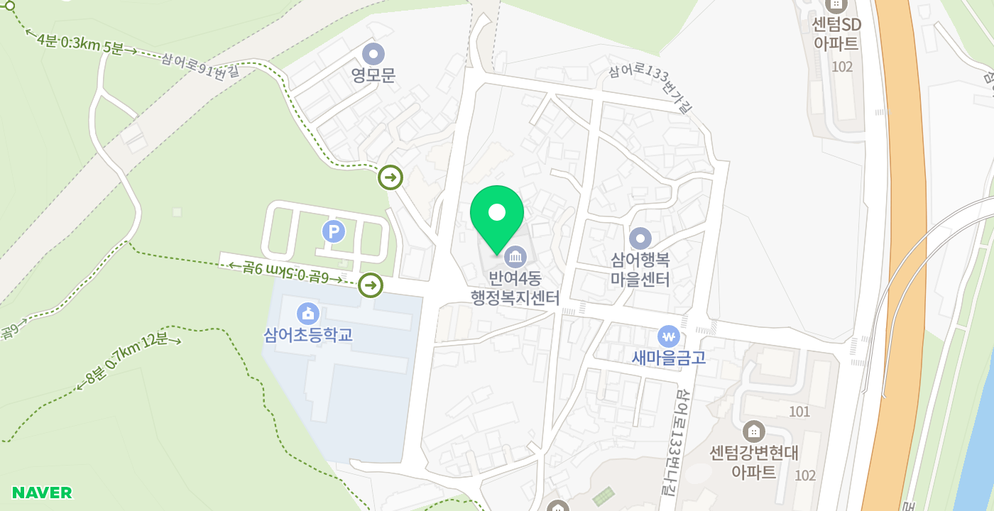 반여4동 행정복지센터 위치 지도