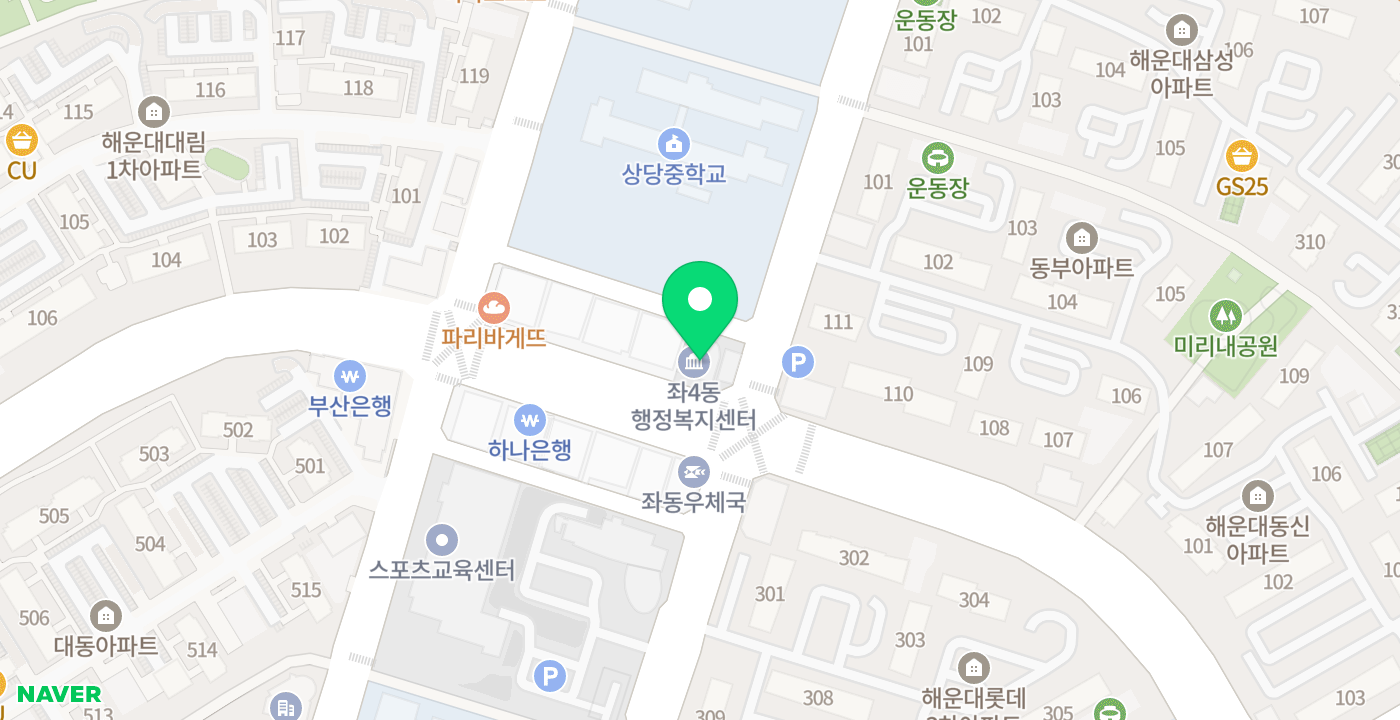 좌4동 행정복지센터 위치 지도