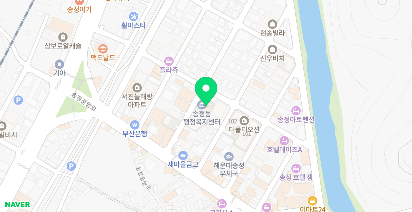 송정동 행정복지센터 위치 지도