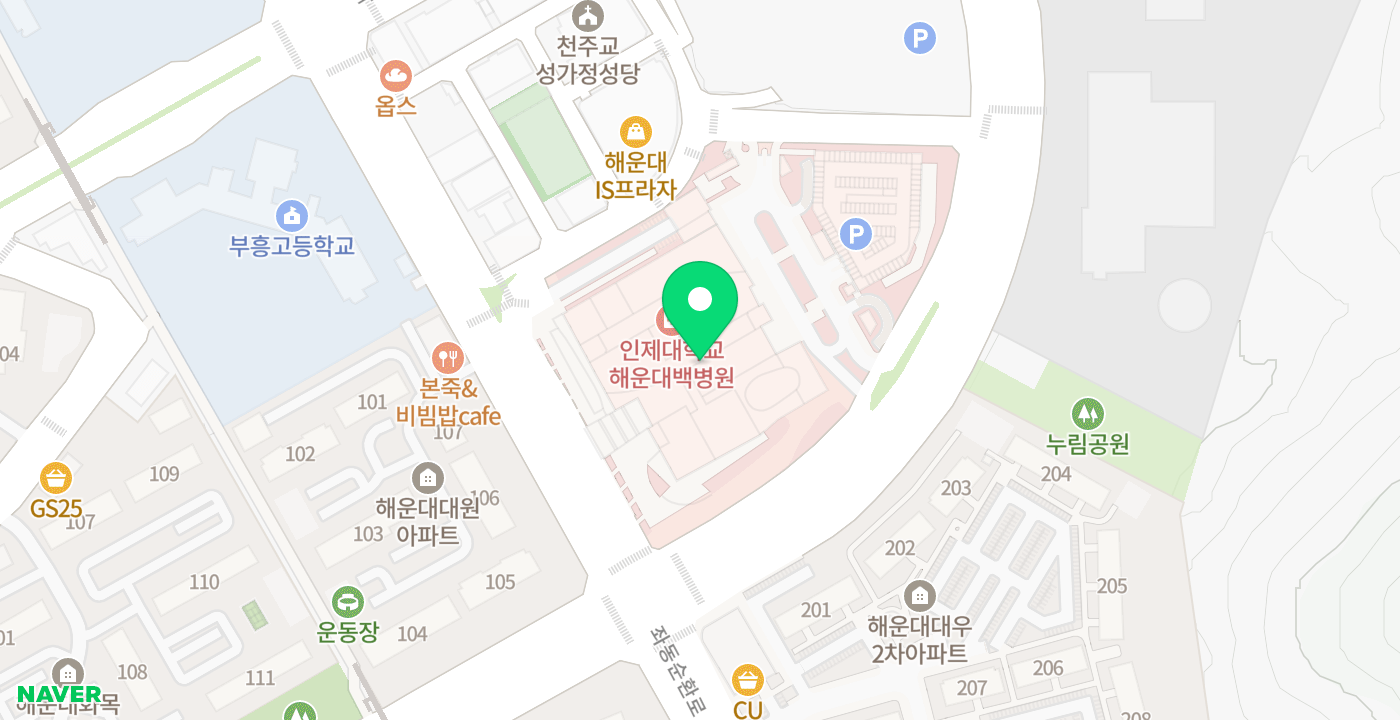해운대백병원 위치 지도