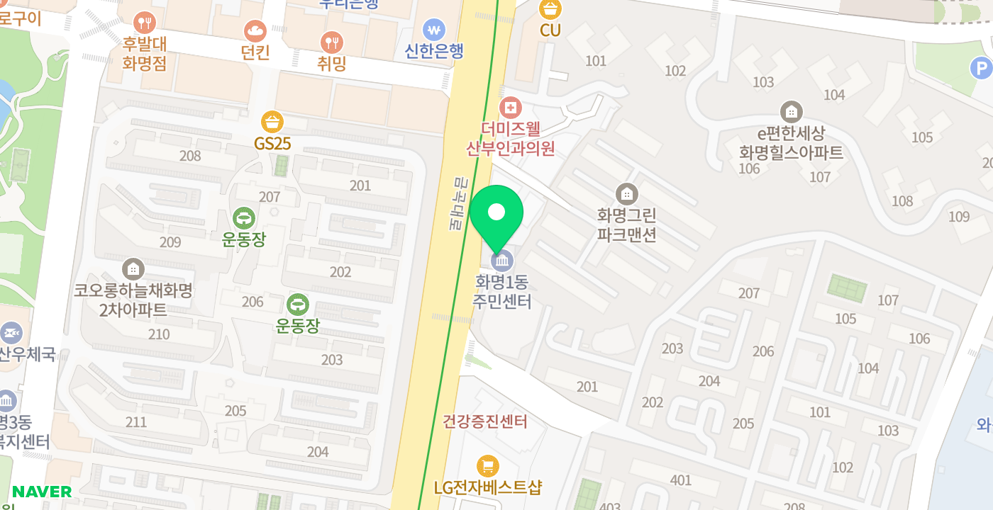 화명1동주민센터 위치 지도