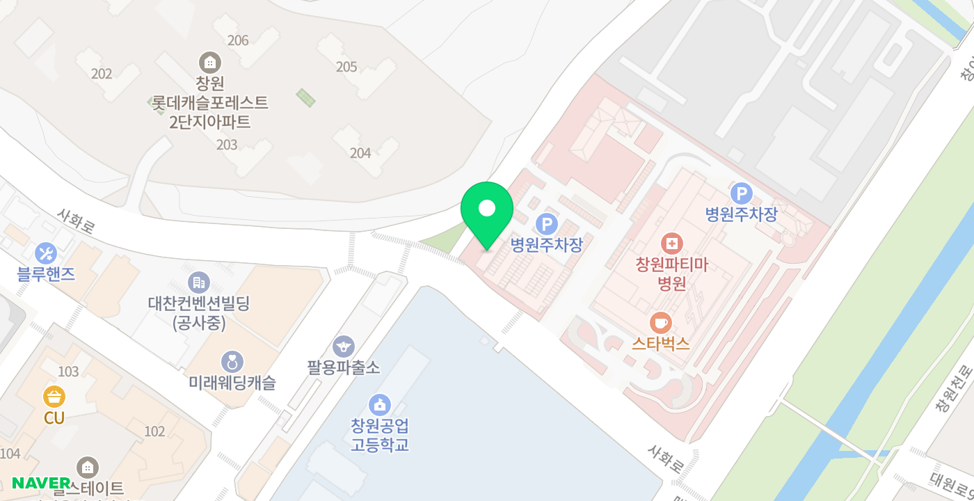 창원파티마병원 위치 지도