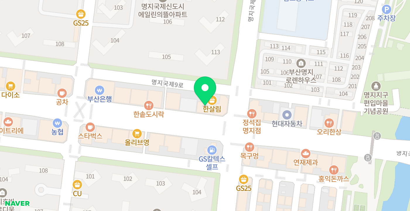 명지국제신도시 MG새마을금고 위치 지도
