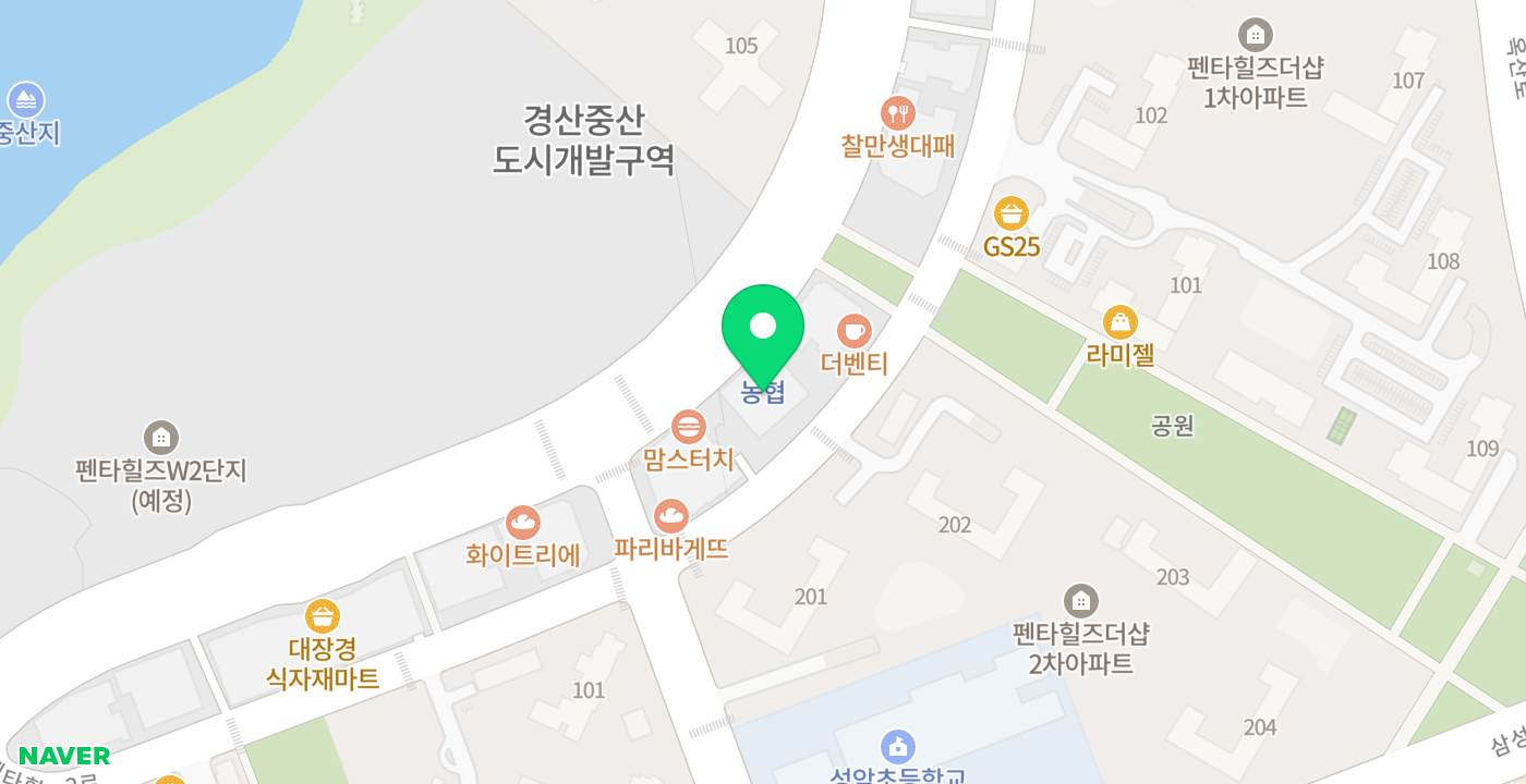 경산농협 중산지점 위치 지도