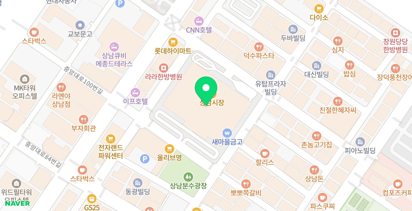 상남시장 위치 지도