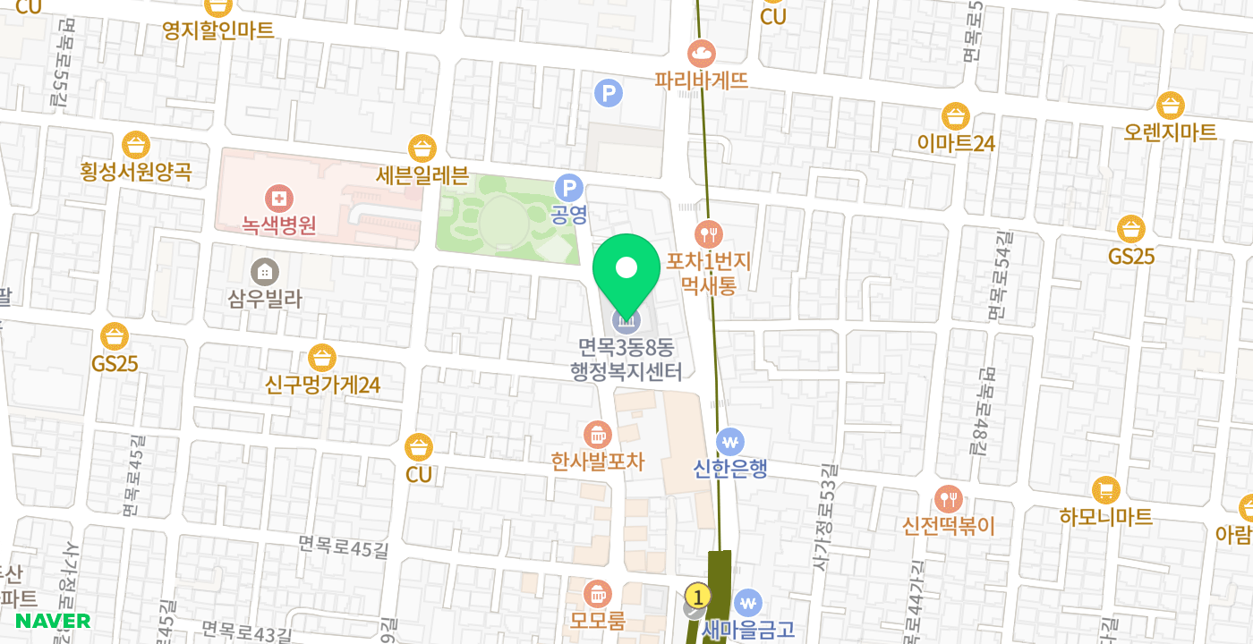 면목3.8동주민센터 위치 지도