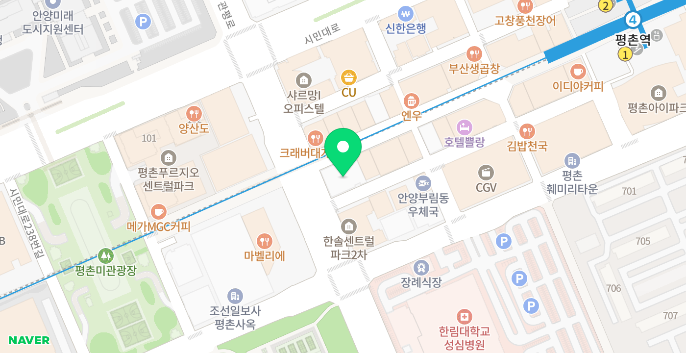 국민건강보험공단 안양지사 위치 지도