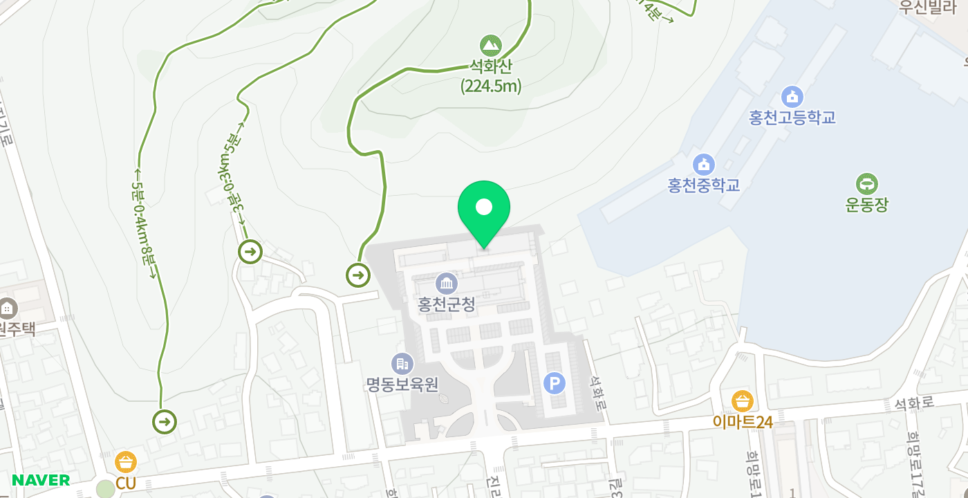 홍천군청민원과 KIOSK 위치 지도