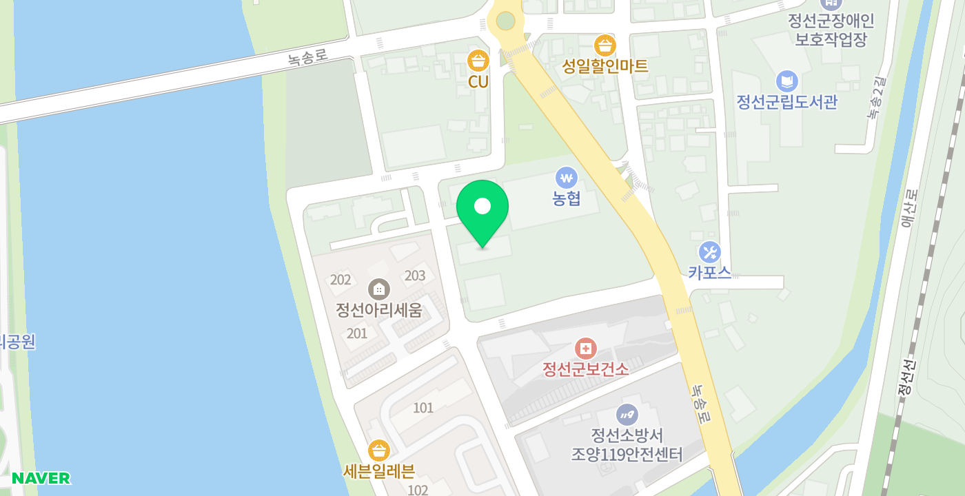 정선농협중부지점 위치 지도