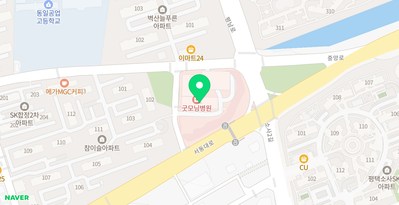 신평동 굿모닝병원 위치 지도