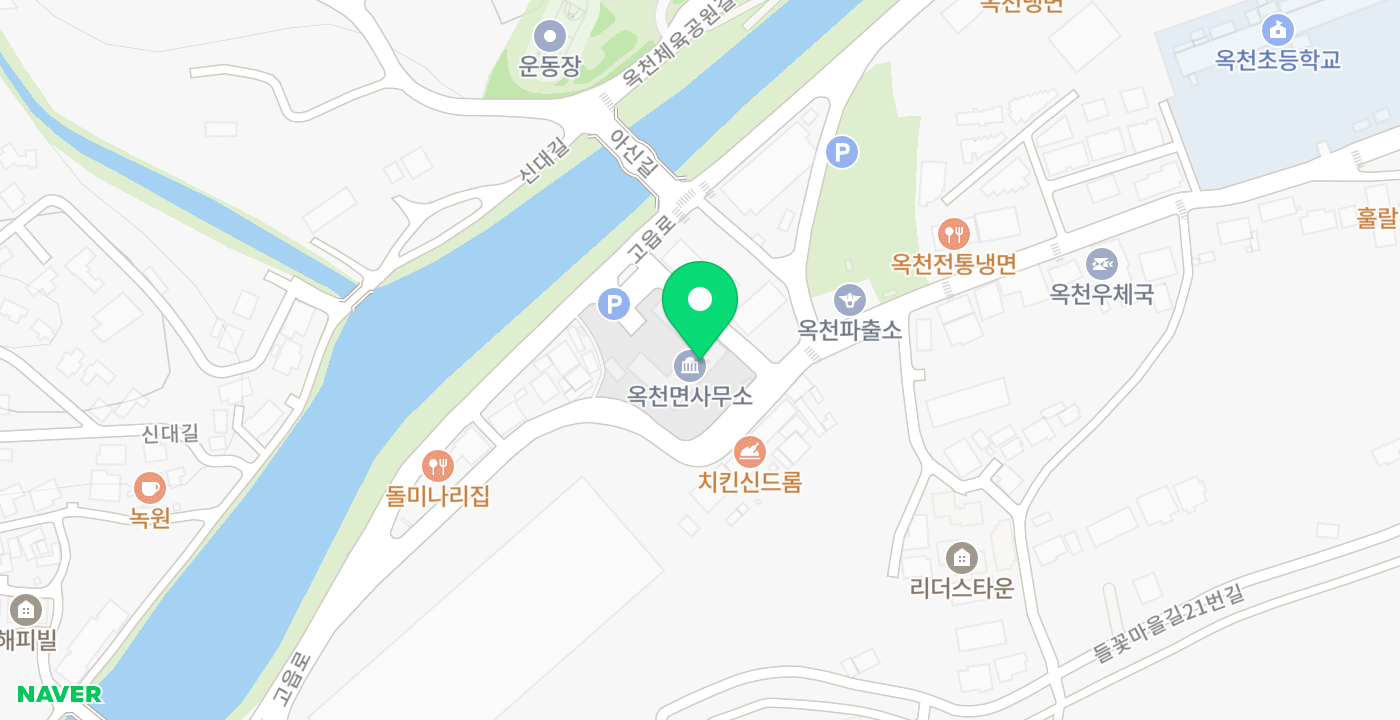 옥천면 위치 지도