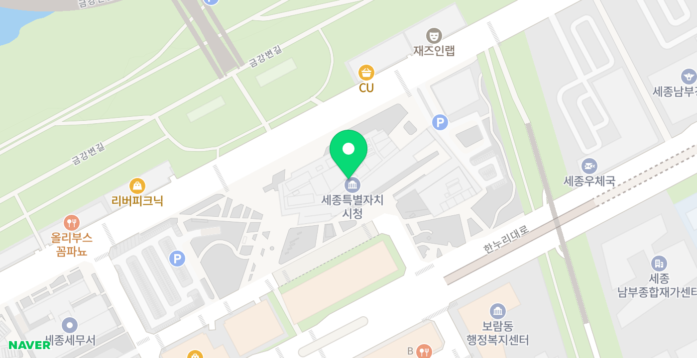 세종시청본관 위치 지도