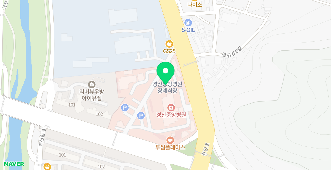 경산중앙병원 위치 지도