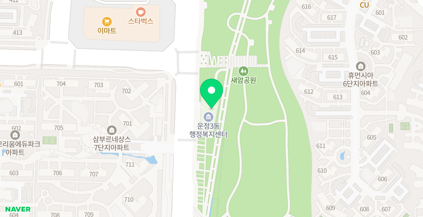 운정행복센터3 위치 지도