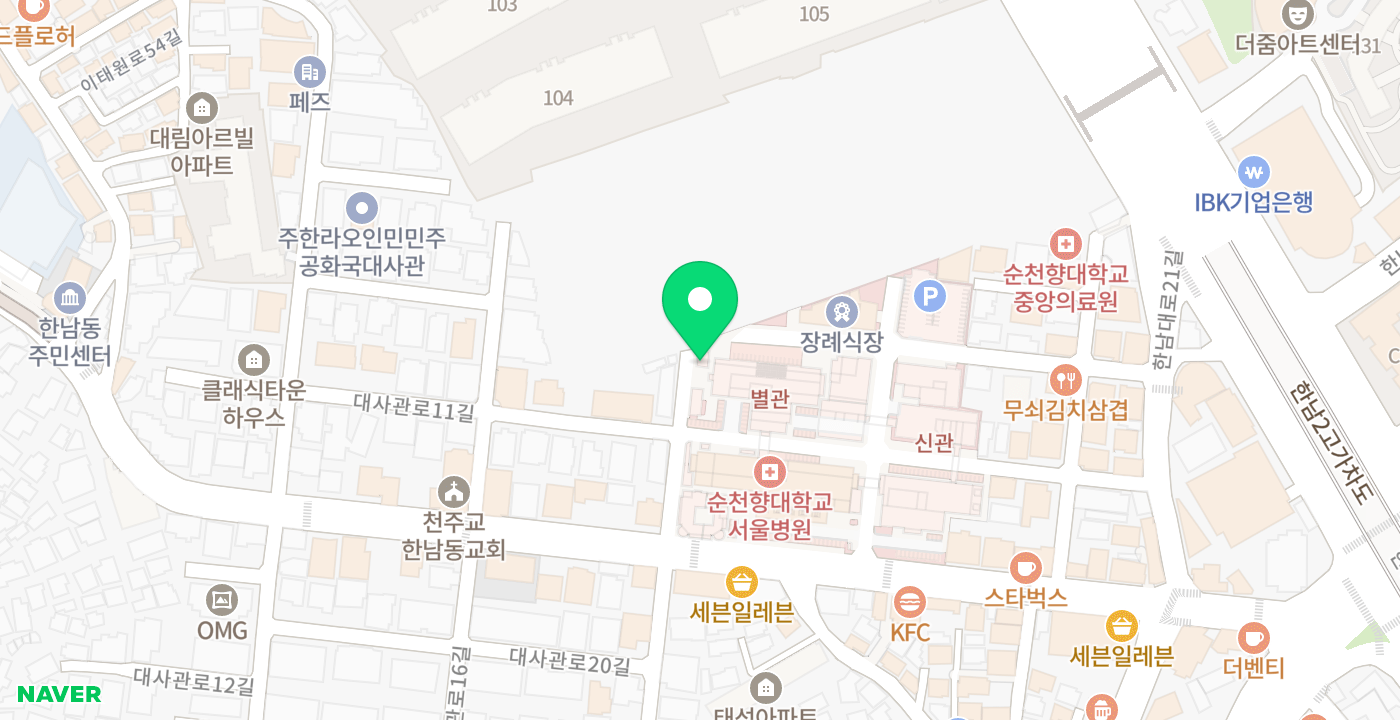 순천향병원 위치 지도