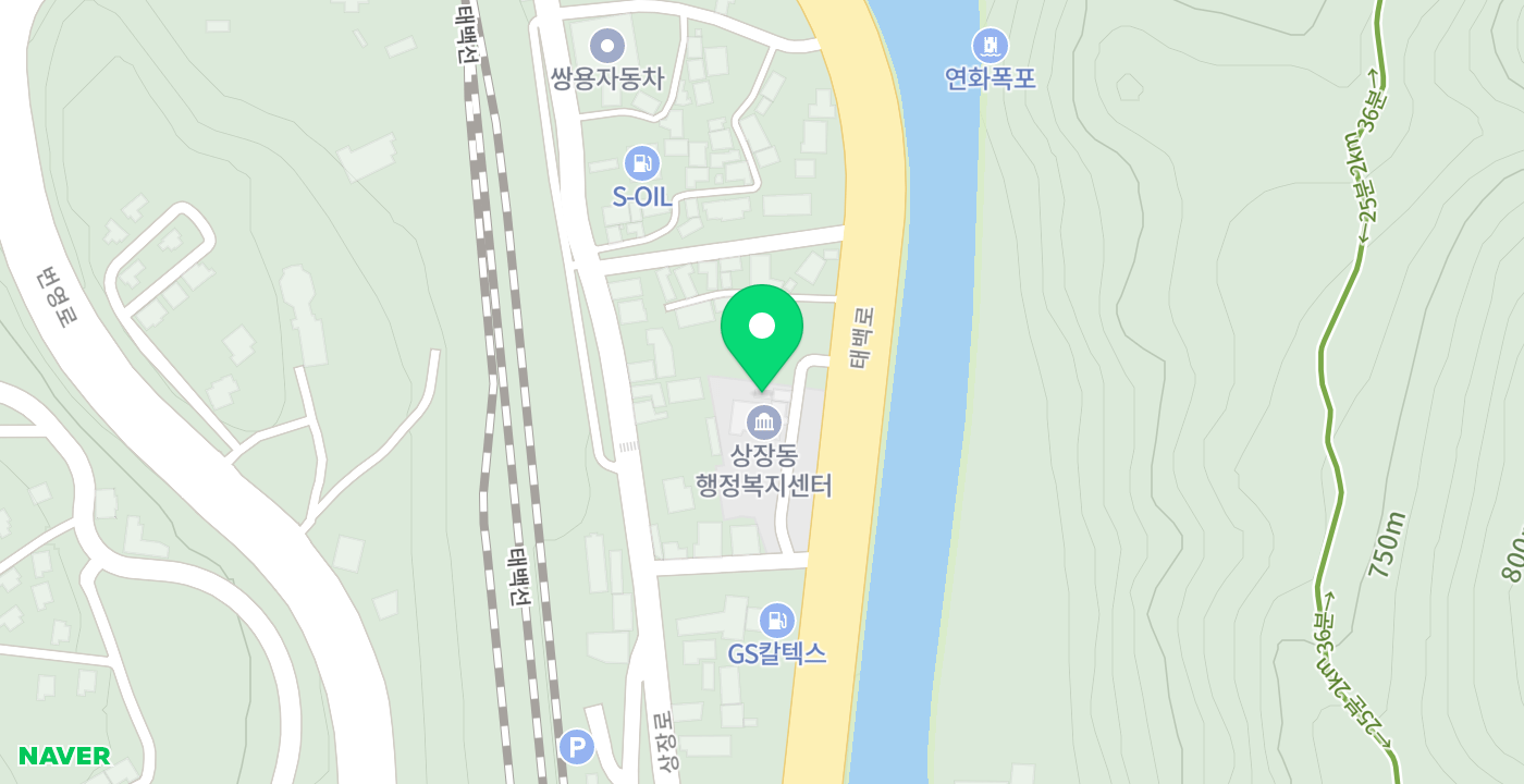 상장동행정복지센터 위치 지도