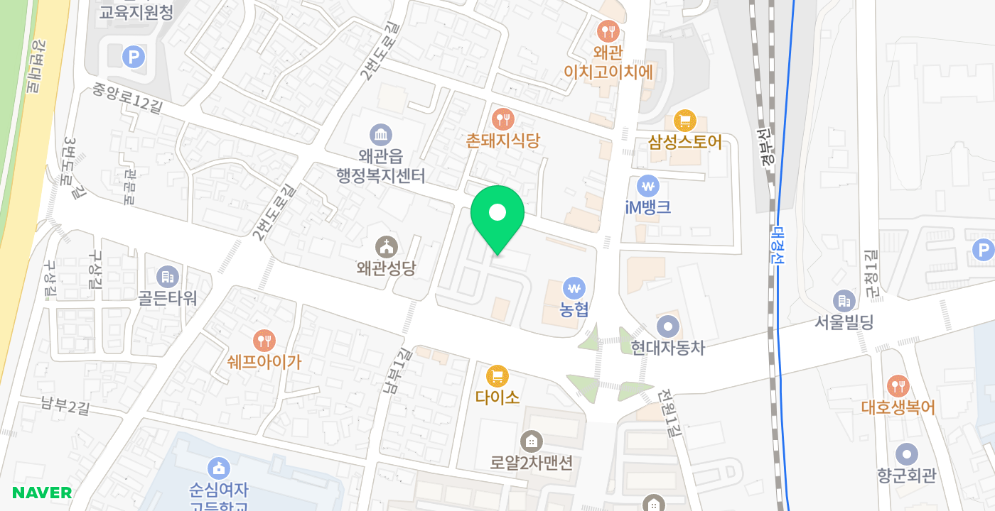 왜관농협 남부지점 위치 지도