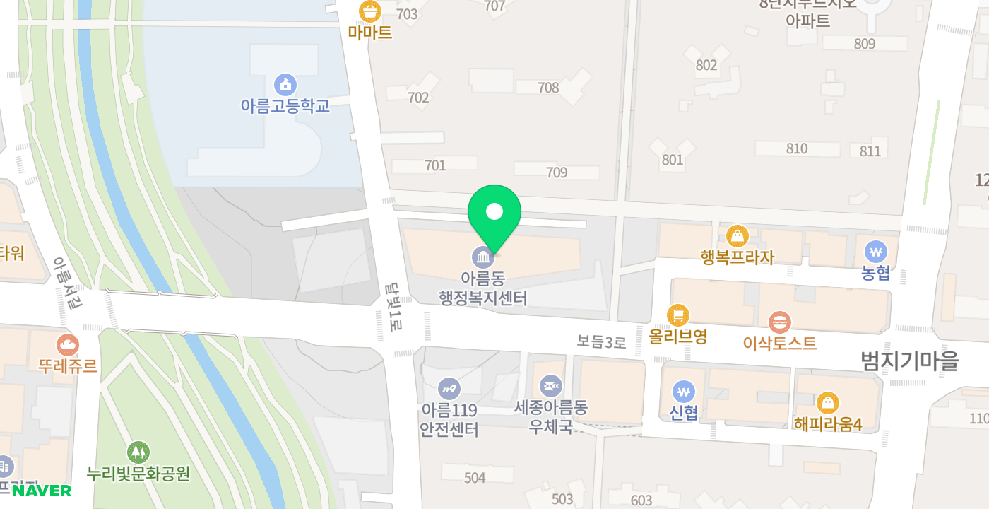 아름동2 위치 지도
