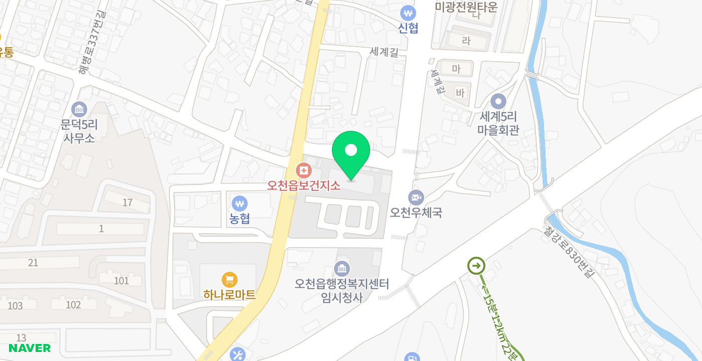 오천읍사무소 위치 지도