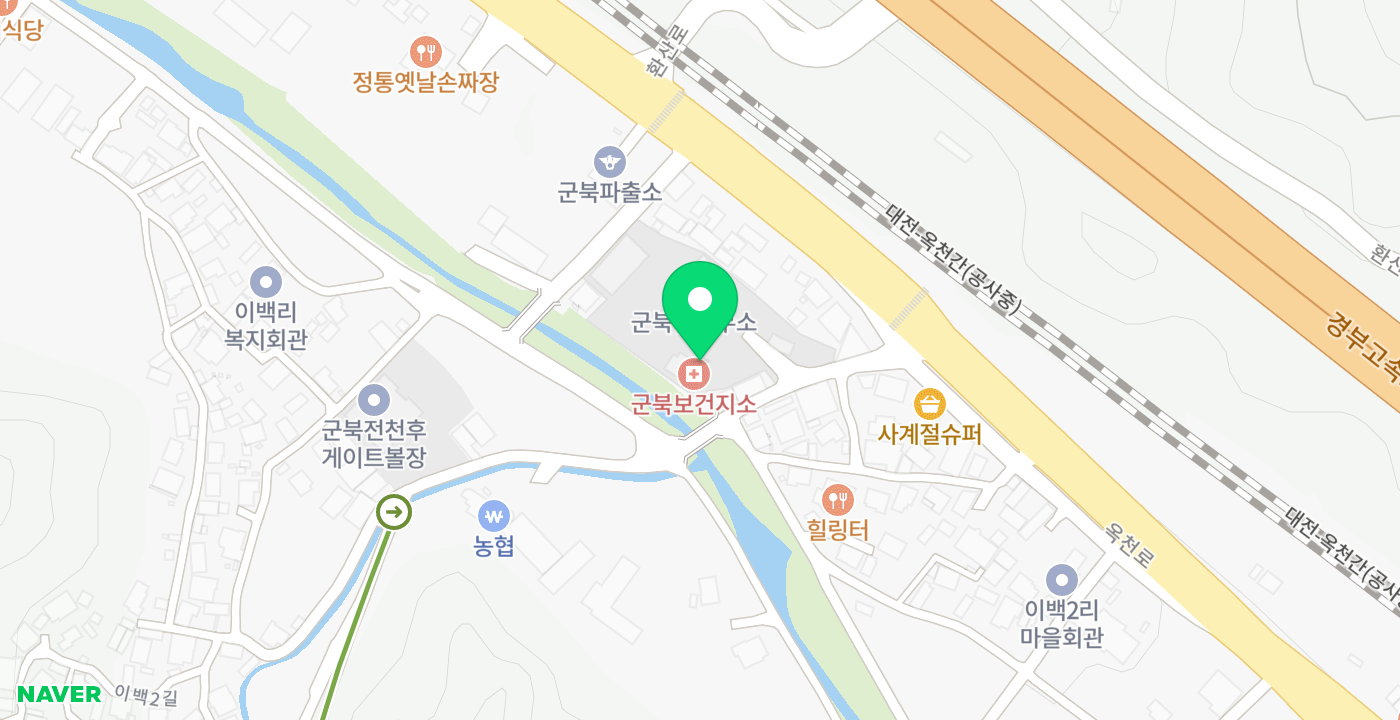 군북면 행정복지센터 위치 지도