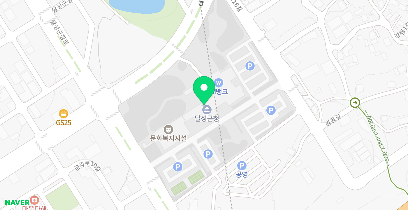 달성군청사 위치 지도