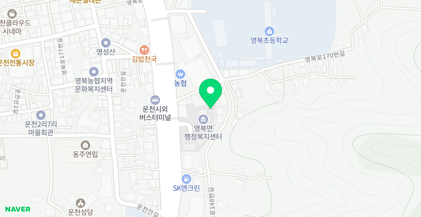 영북면사무소 위치 지도
