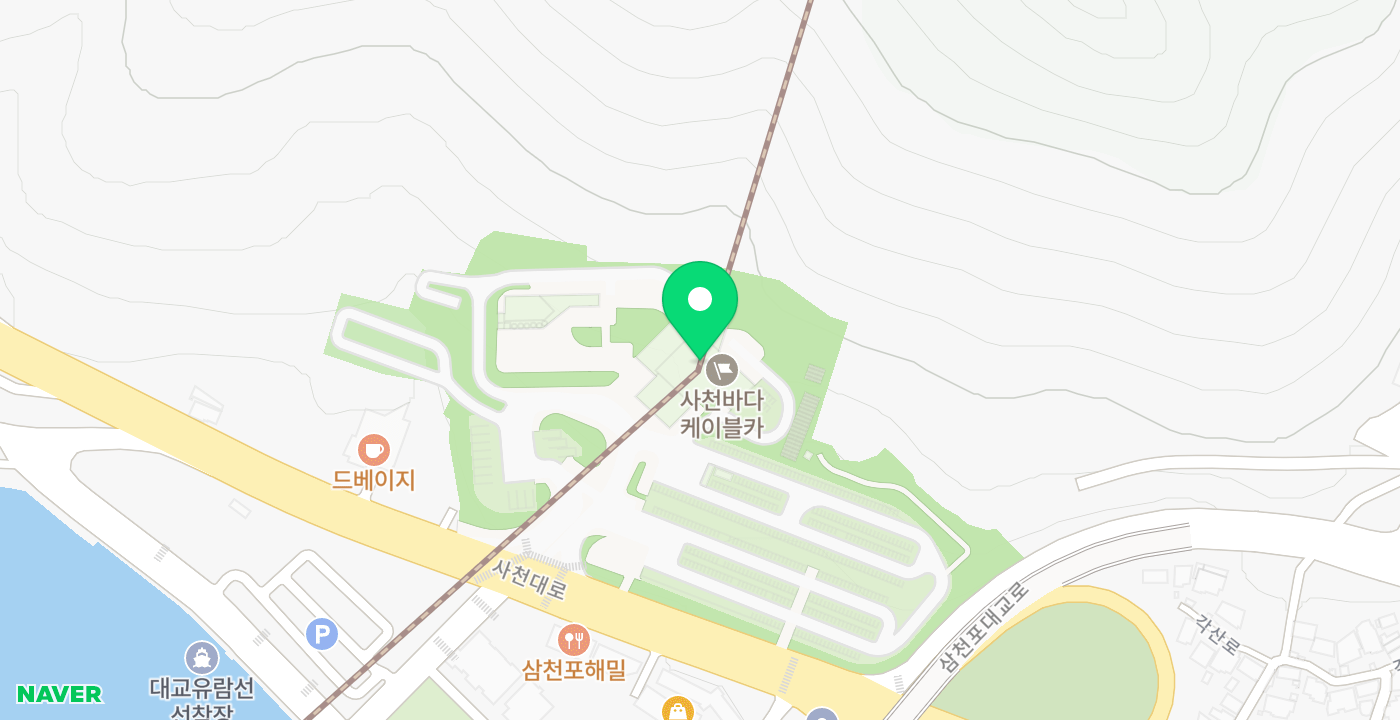 사천바다케이블카 위치 지도