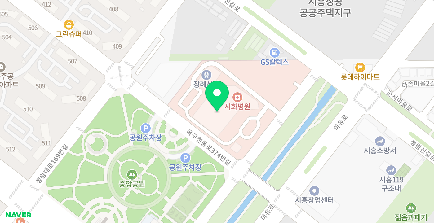 시화병원 위치 지도