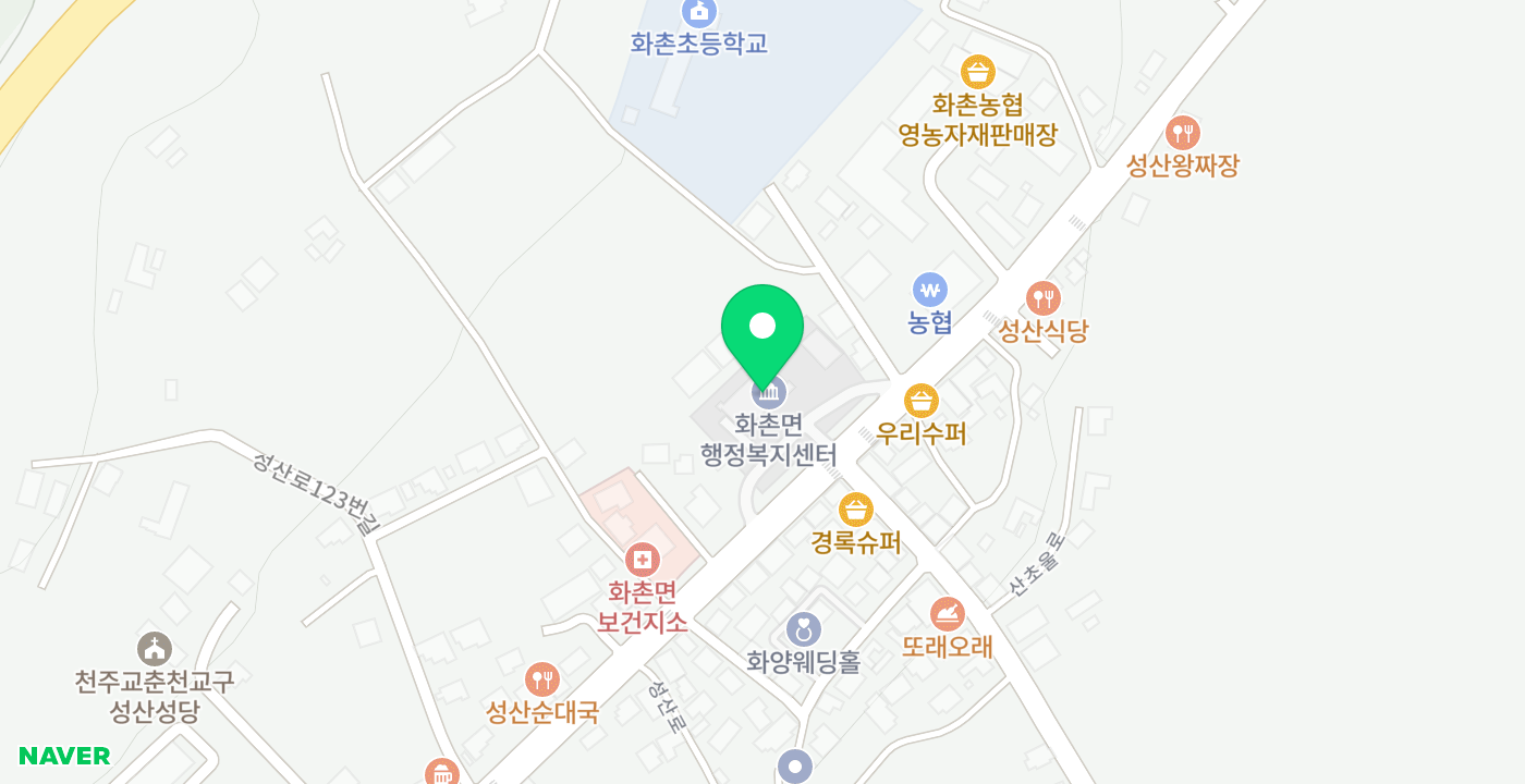 화촌면무인 KIOSK 위치 지도