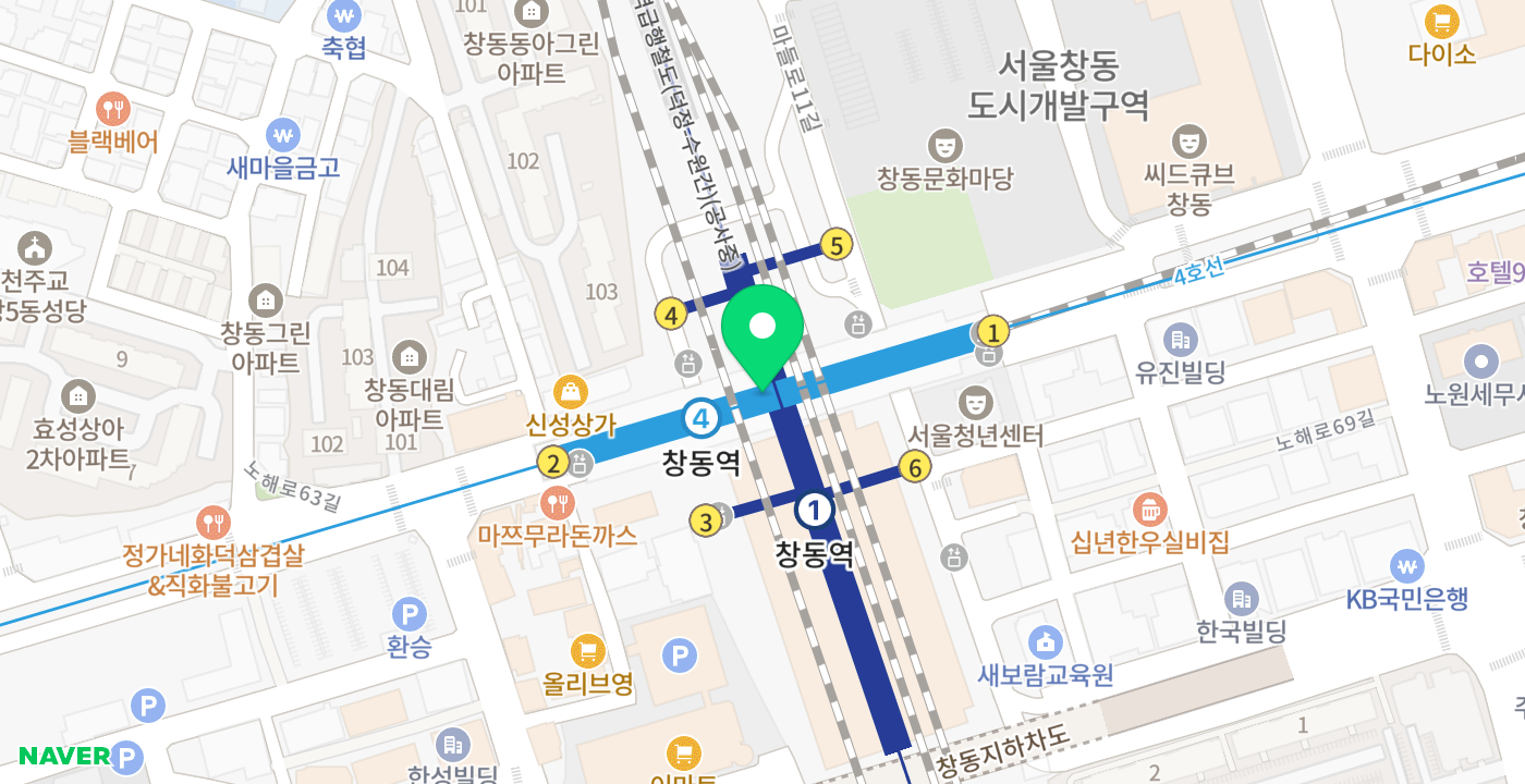창동역 위치 지도
