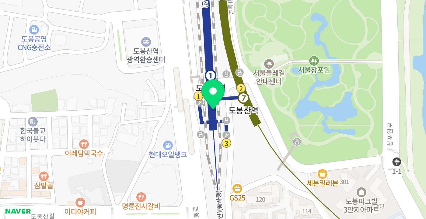 도봉산역(1호선) 위치 지도