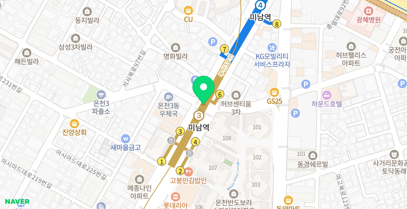 미남역 위치 지도