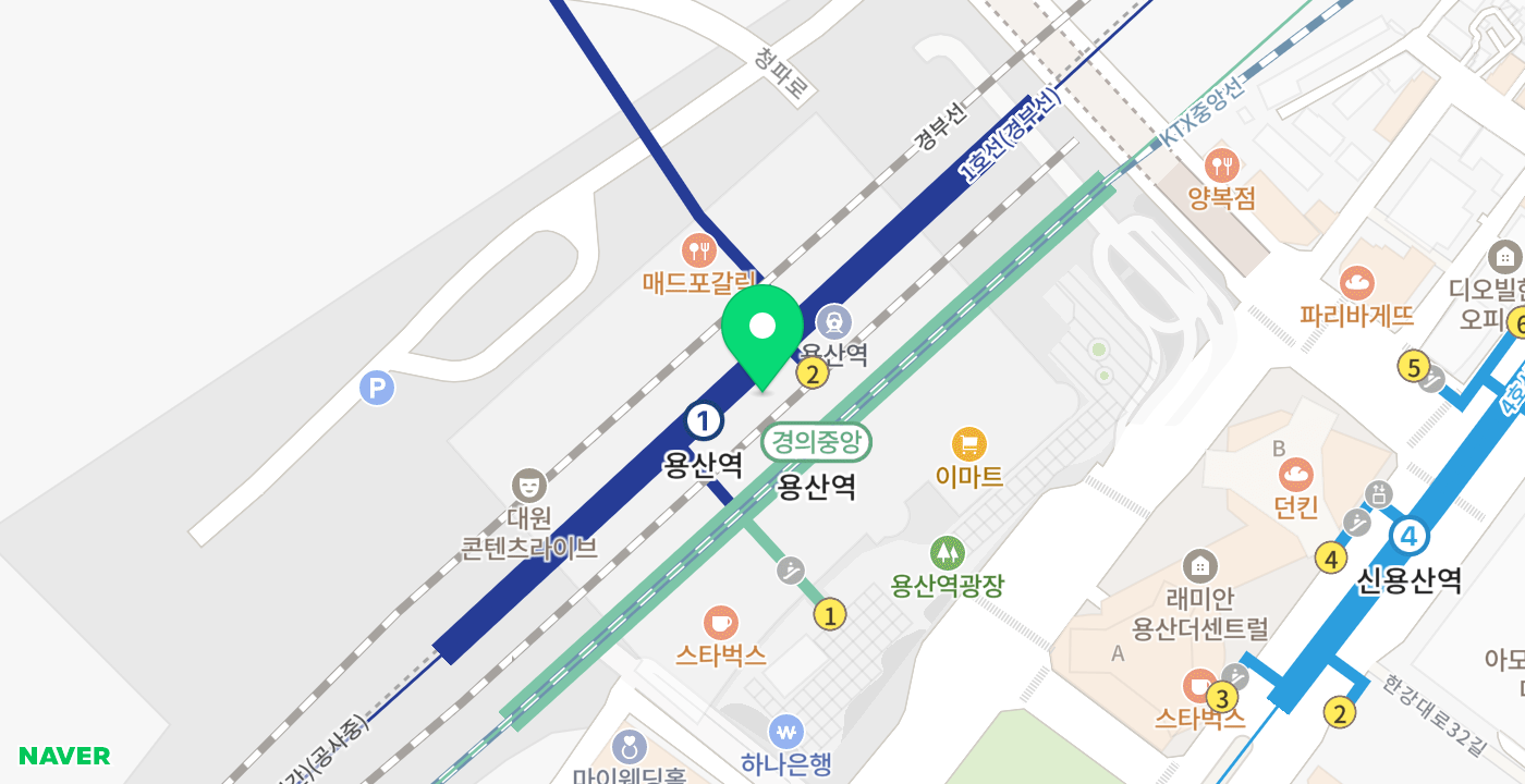 용산역 위치 지도
