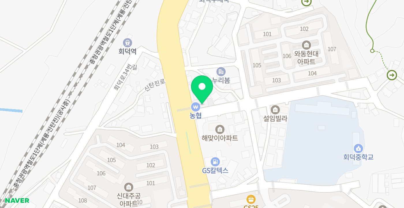 와동 회덕농협 위치 지도