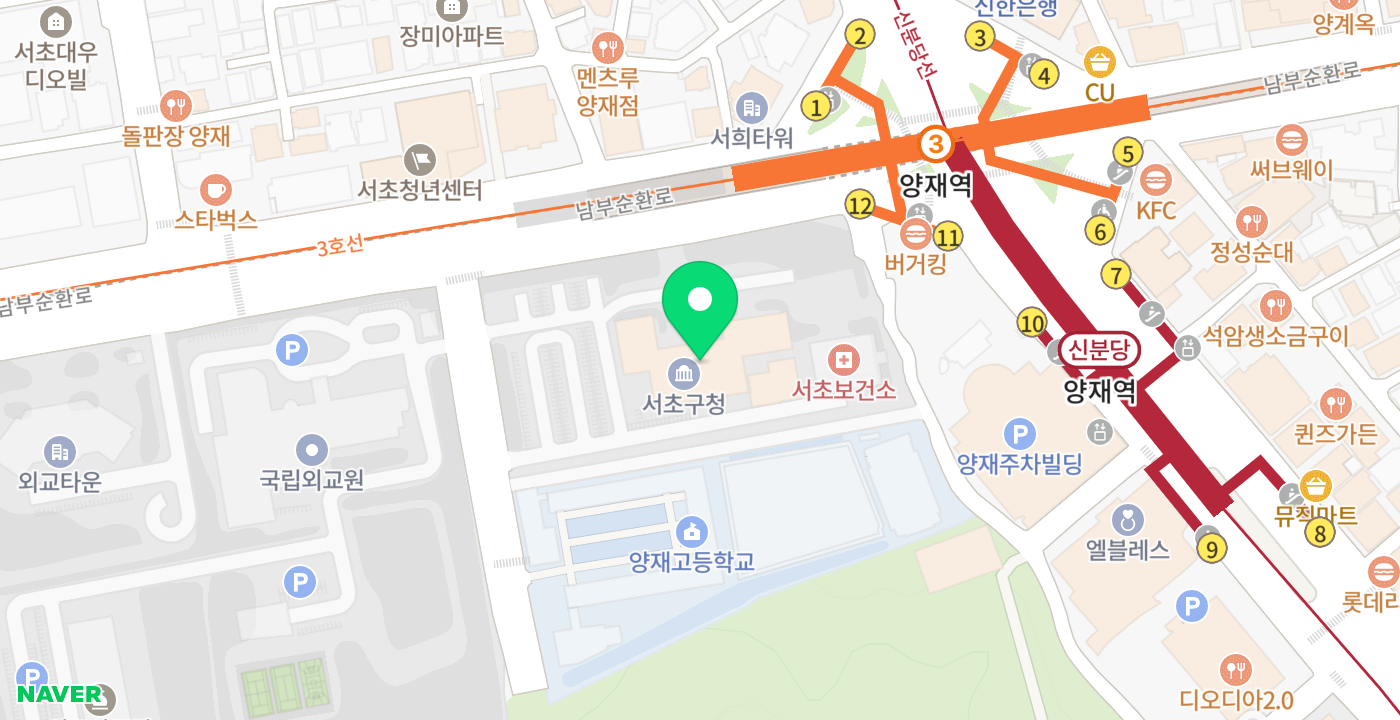 서초구청4 위치 지도