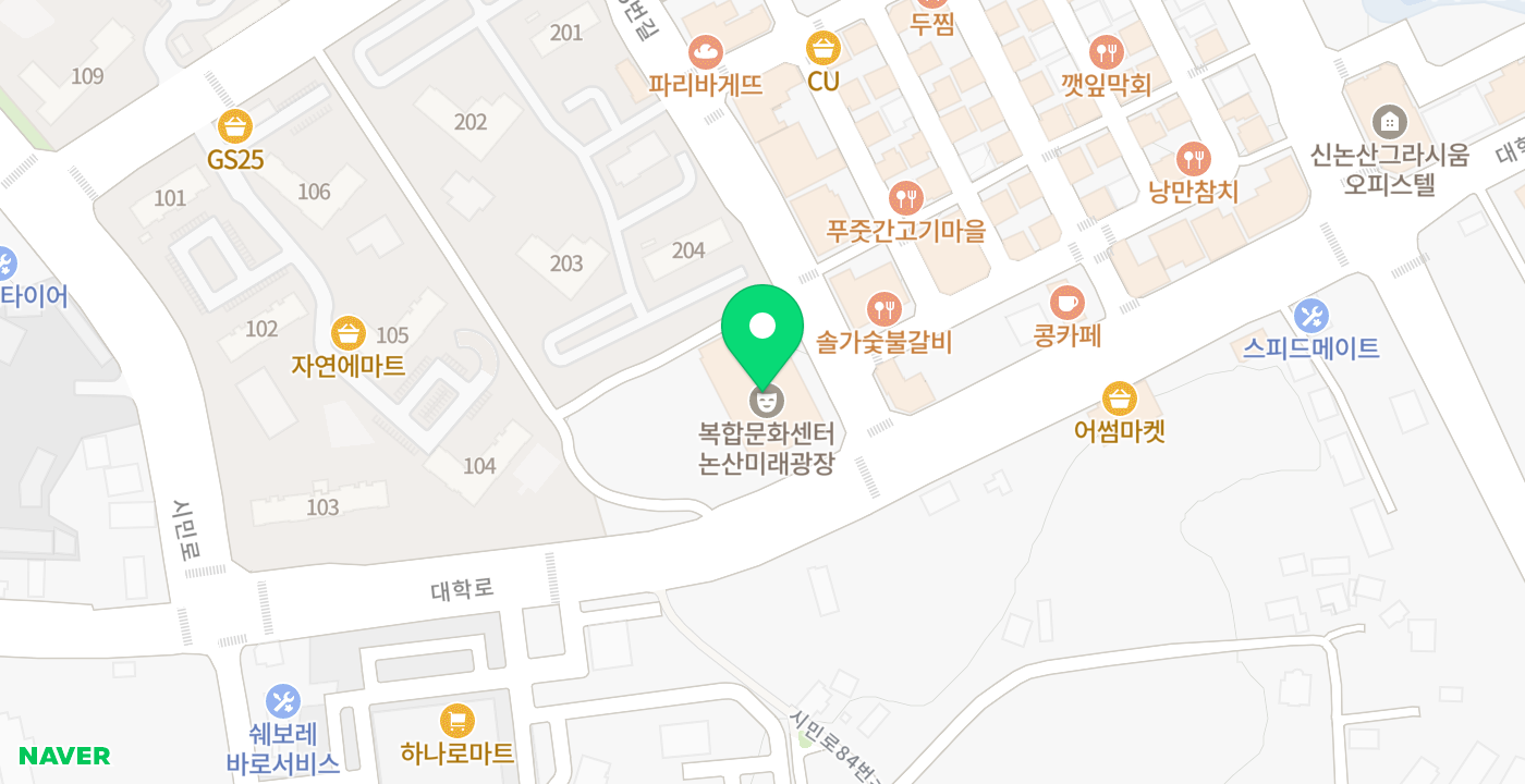 논산미래광장 위치 지도