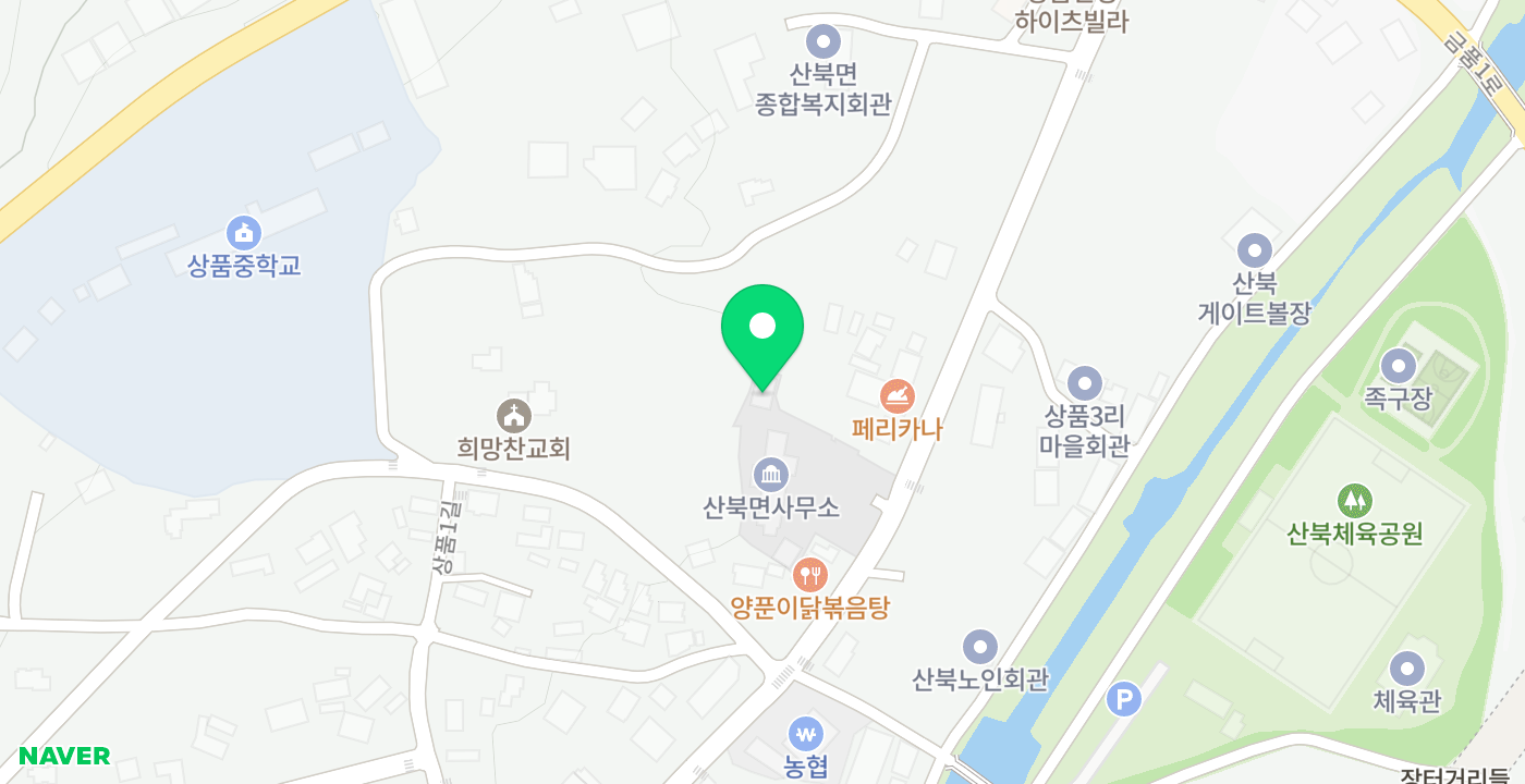 산북면 위치 지도