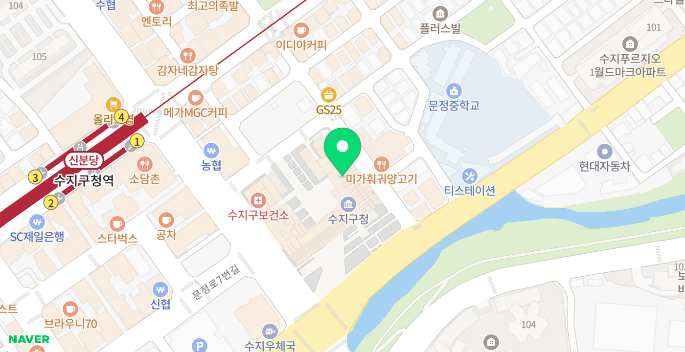 수지구청-우측 위치 지도