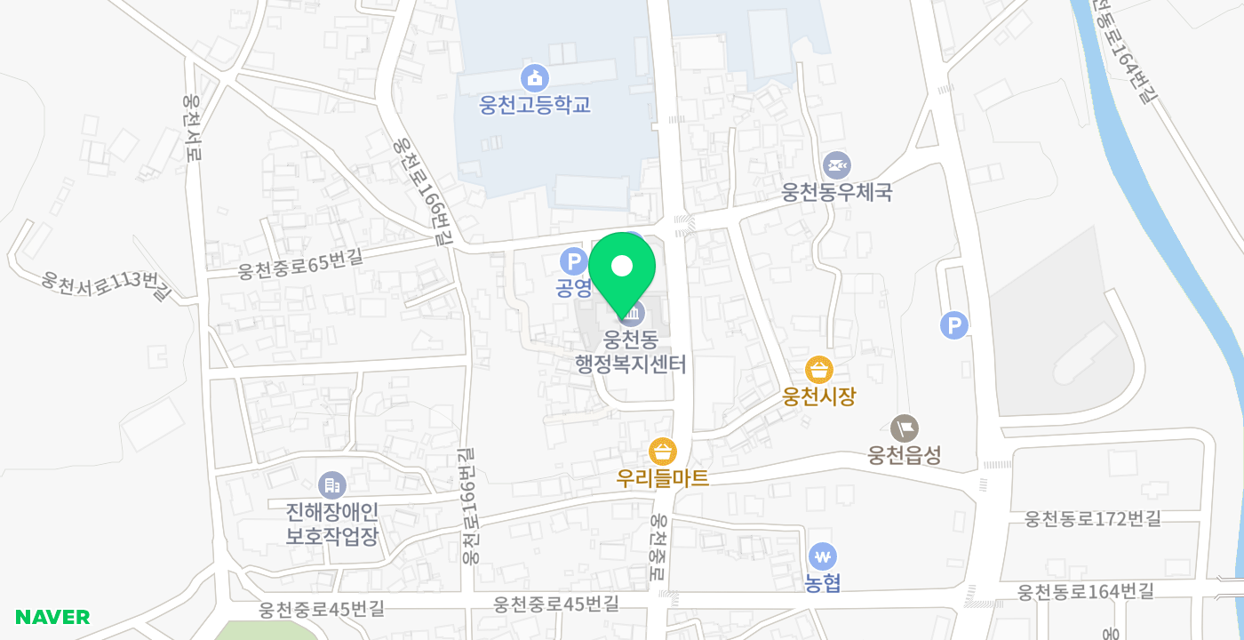 웅천동행정복지센터 위치 지도