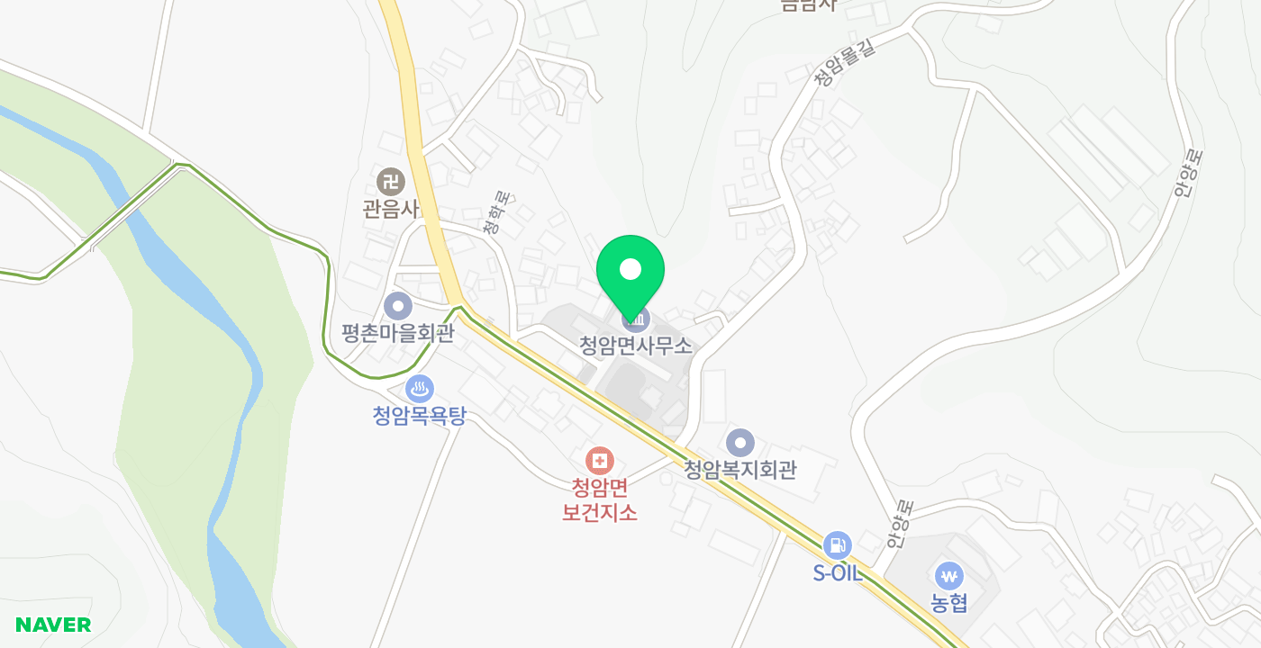 청암면 무인민원발급기 위치 지도