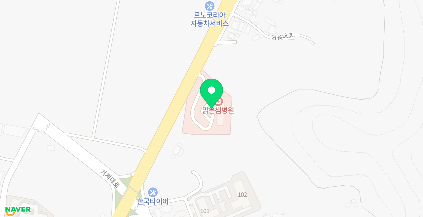 맑은샘병원 위치 지도