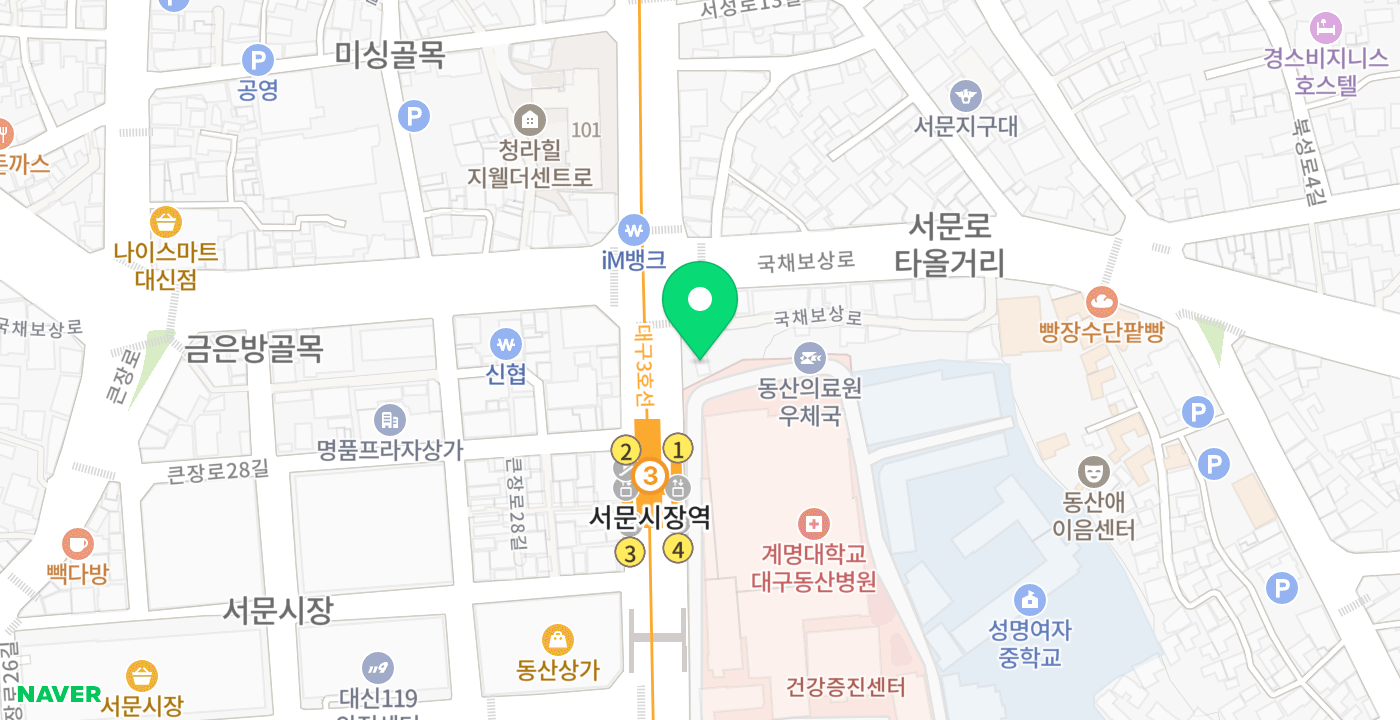 대구동산병원 위치 지도