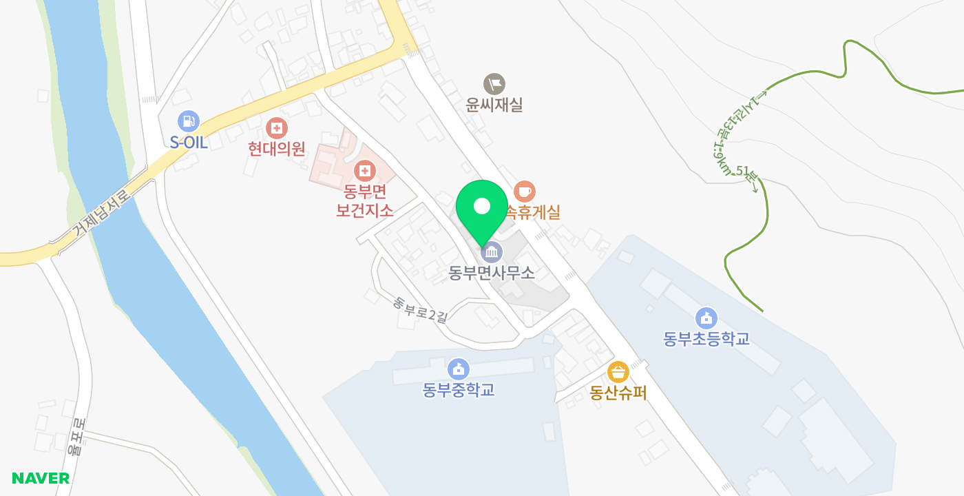 동부면사무소 위치 지도