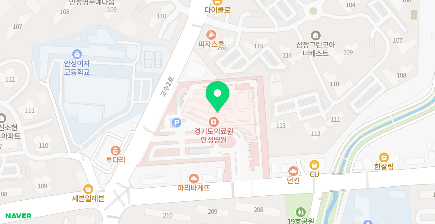 경기도의료원 안성병원 위치 지도
