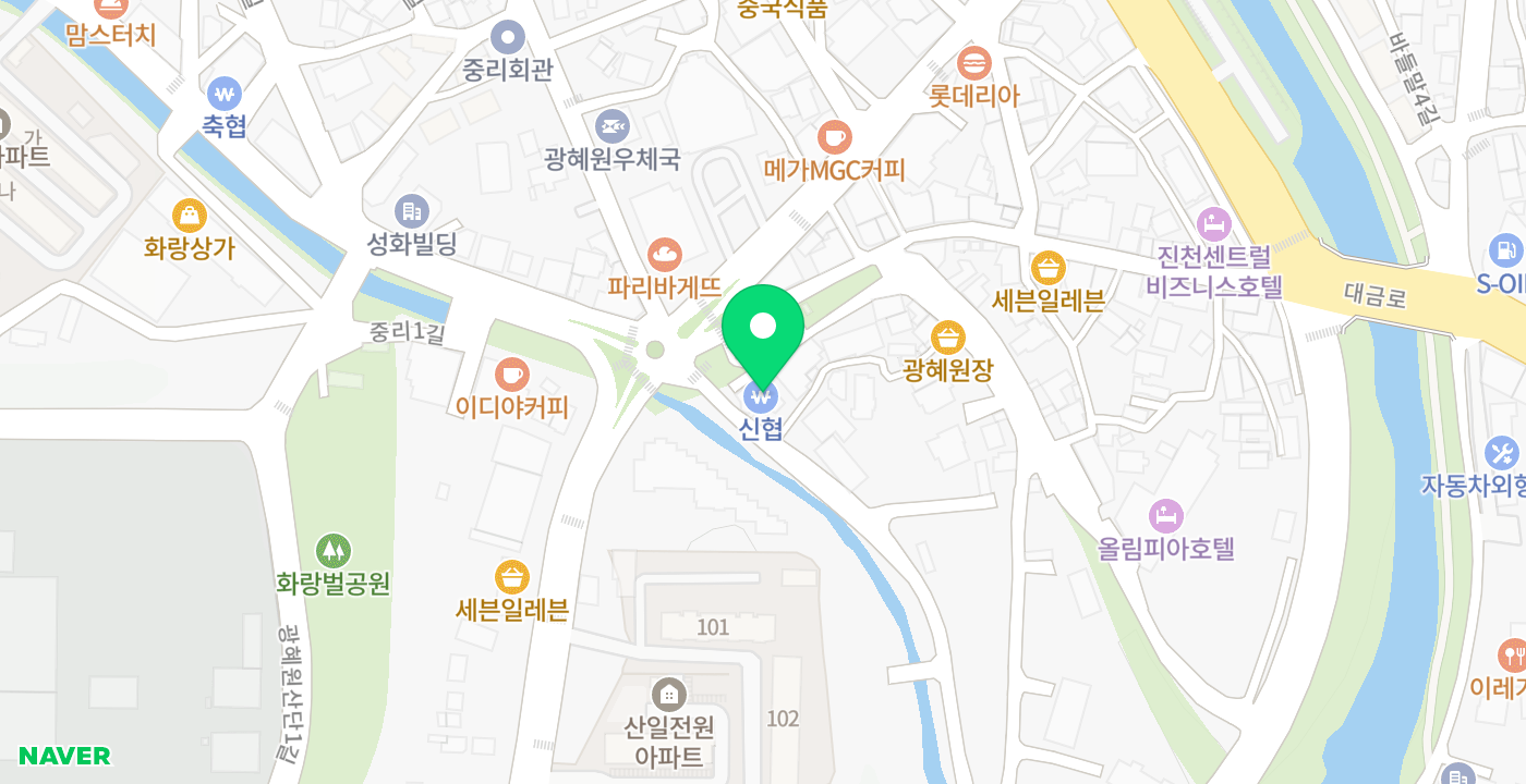 광혜원면 신협 내 위치 지도